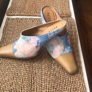 3 1/2 inch Print Leather Mule